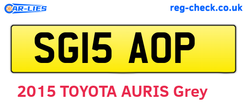 SG15AOP are the vehicle registration plates.