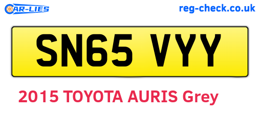SN65VYY are the vehicle registration plates.