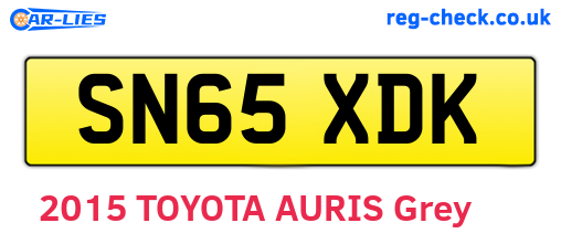SN65XDK are the vehicle registration plates.