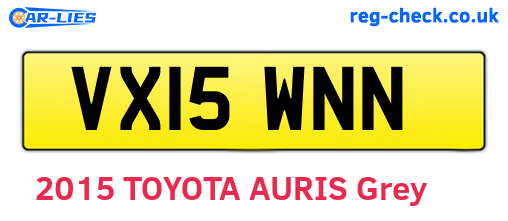 VX15WNN are the vehicle registration plates.
