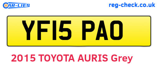 YF15PAO are the vehicle registration plates.