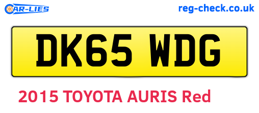 DK65WDG are the vehicle registration plates.