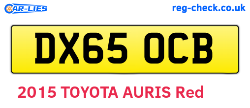 DX65OCB are the vehicle registration plates.