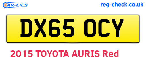 DX65OCY are the vehicle registration plates.