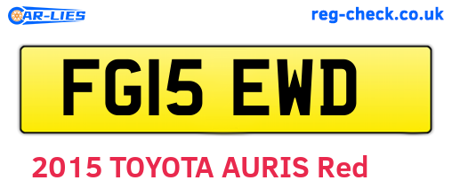 FG15EWD are the vehicle registration plates.