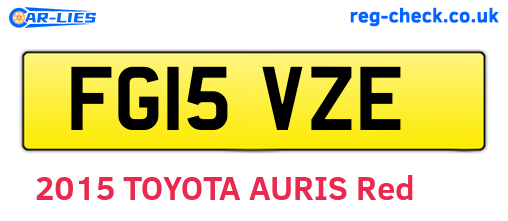 FG15VZE are the vehicle registration plates.