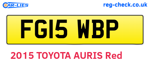 FG15WBP are the vehicle registration plates.