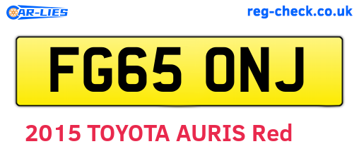 FG65ONJ are the vehicle registration plates.