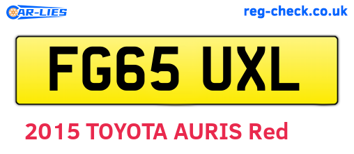FG65UXL are the vehicle registration plates.