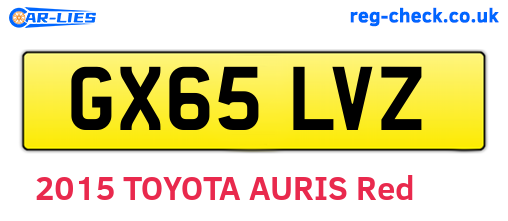 GX65LVZ are the vehicle registration plates.