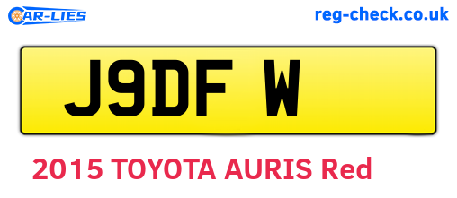 J9DFW are the vehicle registration plates.