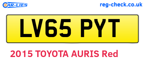 LV65PYT are the vehicle registration plates.