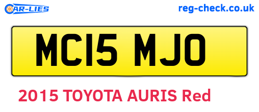 MC15MJO are the vehicle registration plates.