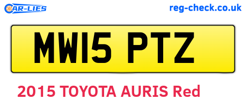 MW15PTZ are the vehicle registration plates.