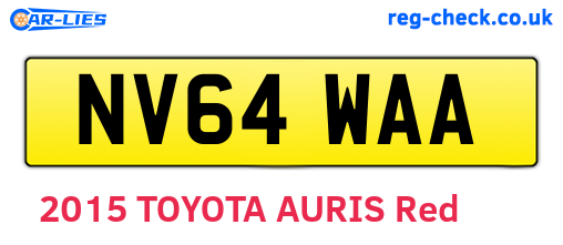 NV64WAA are the vehicle registration plates.