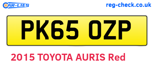 PK65OZP are the vehicle registration plates.