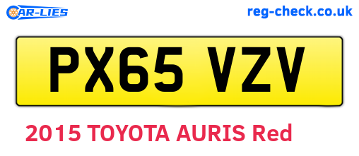 PX65VZV are the vehicle registration plates.