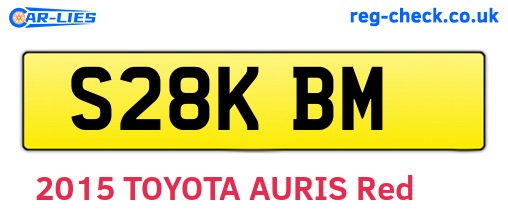S28KBM are the vehicle registration plates.