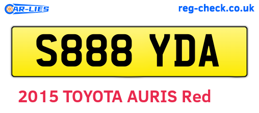 S888YDA are the vehicle registration plates.