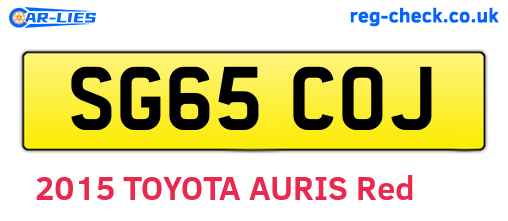SG65COJ are the vehicle registration plates.
