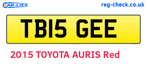 TB15GEE are the vehicle registration plates.