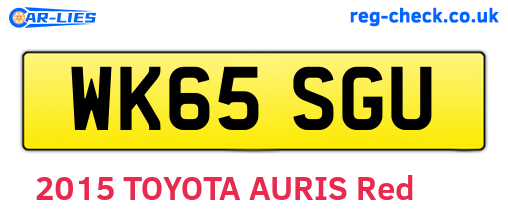WK65SGU are the vehicle registration plates.