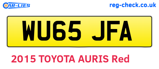 WU65JFA are the vehicle registration plates.