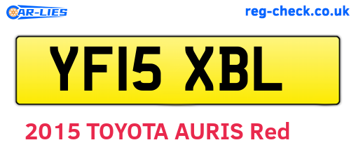 YF15XBL are the vehicle registration plates.