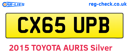 CX65UPB are the vehicle registration plates.