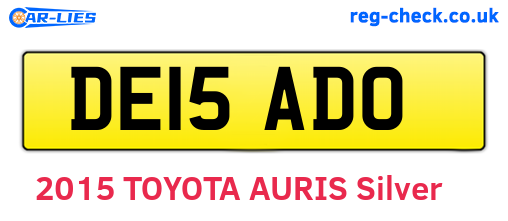 DE15ADO are the vehicle registration plates.