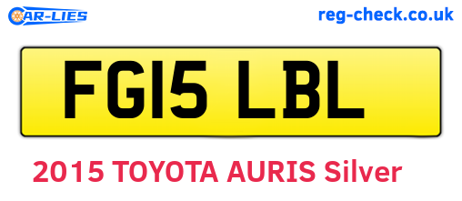 FG15LBL are the vehicle registration plates.