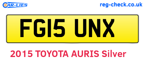FG15UNX are the vehicle registration plates.