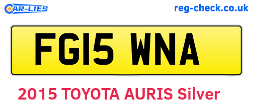 FG15WNA are the vehicle registration plates.