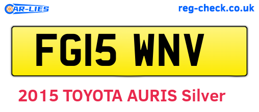 FG15WNV are the vehicle registration plates.