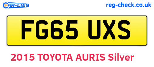 FG65UXS are the vehicle registration plates.