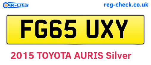 FG65UXY are the vehicle registration plates.