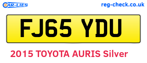 FJ65YDU are the vehicle registration plates.