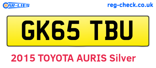 GK65TBU are the vehicle registration plates.