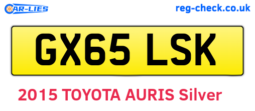 GX65LSK are the vehicle registration plates.