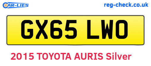 GX65LWO are the vehicle registration plates.