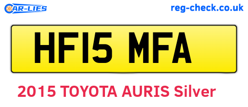HF15MFA are the vehicle registration plates.