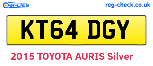 KT64DGY are the vehicle registration plates.
