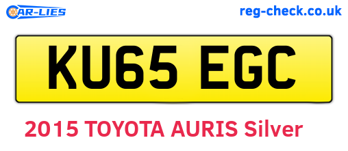 KU65EGC are the vehicle registration plates.