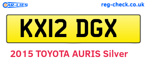 KX12DGX are the vehicle registration plates.