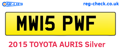 MW15PWF are the vehicle registration plates.