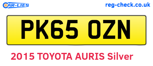 PK65OZN are the vehicle registration plates.