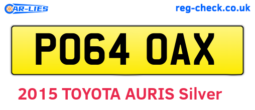 PO64OAX are the vehicle registration plates.