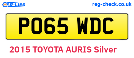 PO65WDC are the vehicle registration plates.