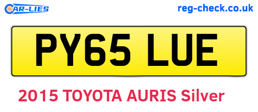PY65LUE are the vehicle registration plates.