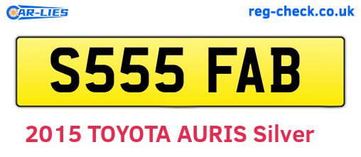 S555FAB are the vehicle registration plates.